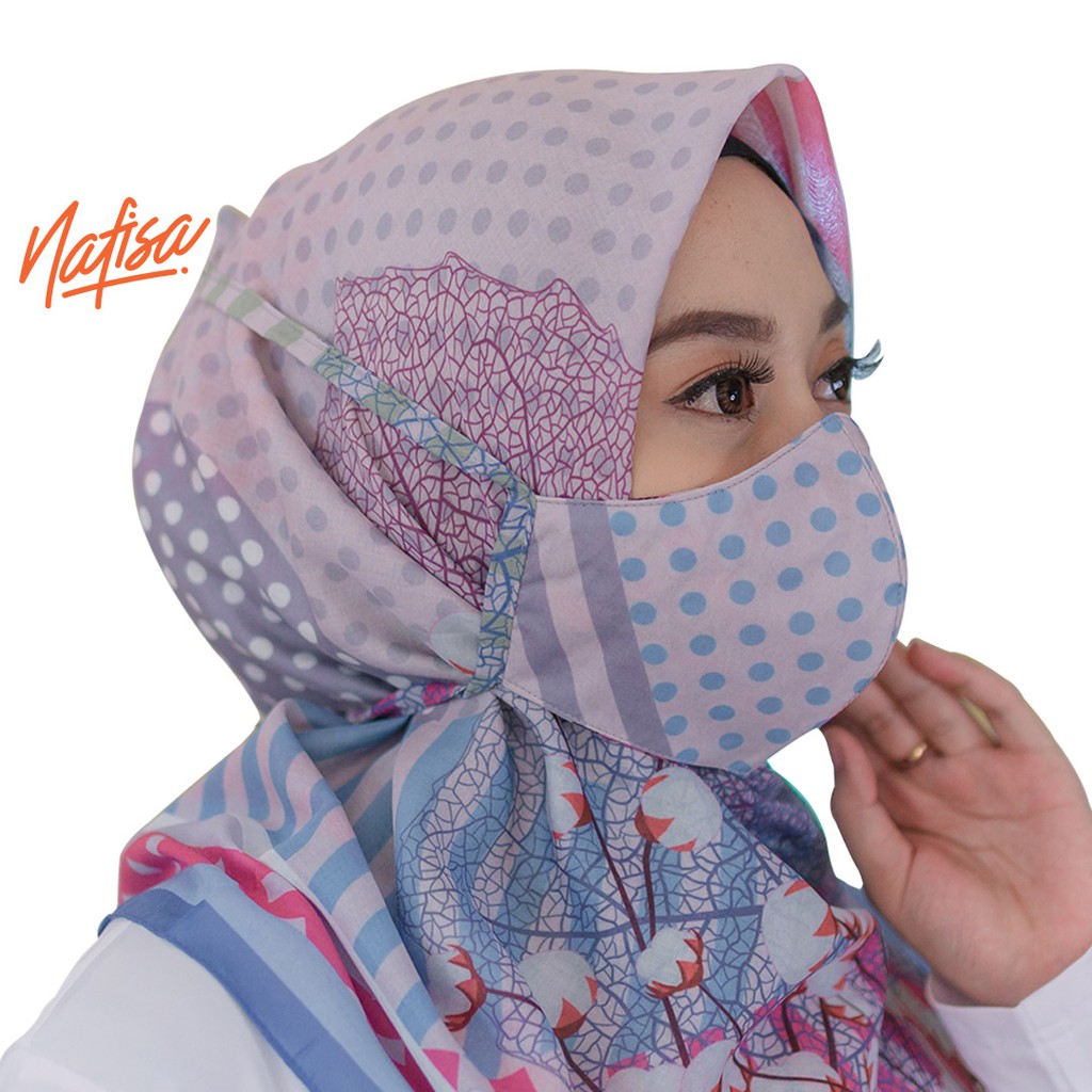 Nafisa Scarf Ayunidya - Hijab Segiempat Voal Scarf Masker Eksklusif premium