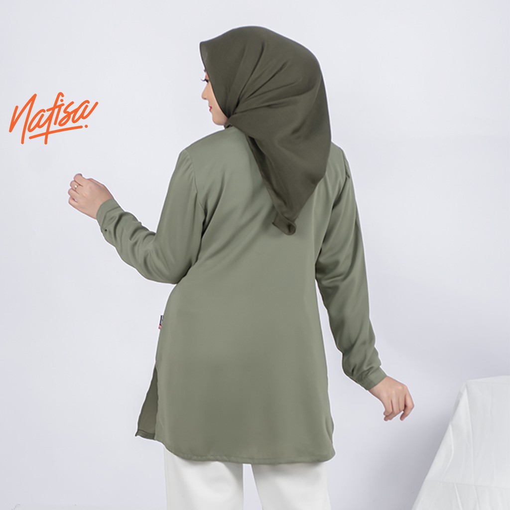 Nafisa Loria - Kemeja Atasan Muslim Wanita Size Kompit - SoftGreen