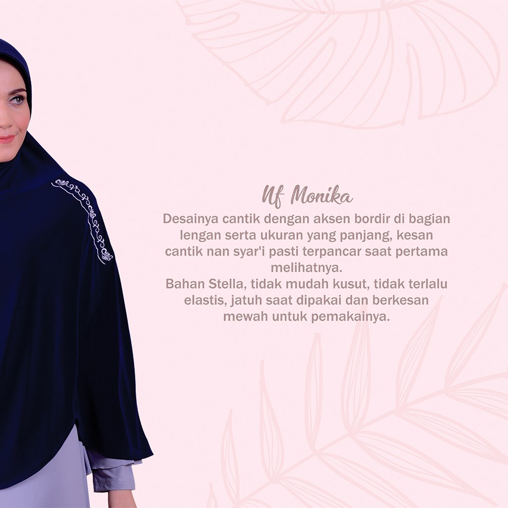 Nafisa Monika | Jilbab Instan Syar'i Bordir | Hijab Bergo Jumbo | Khimar Syar'i