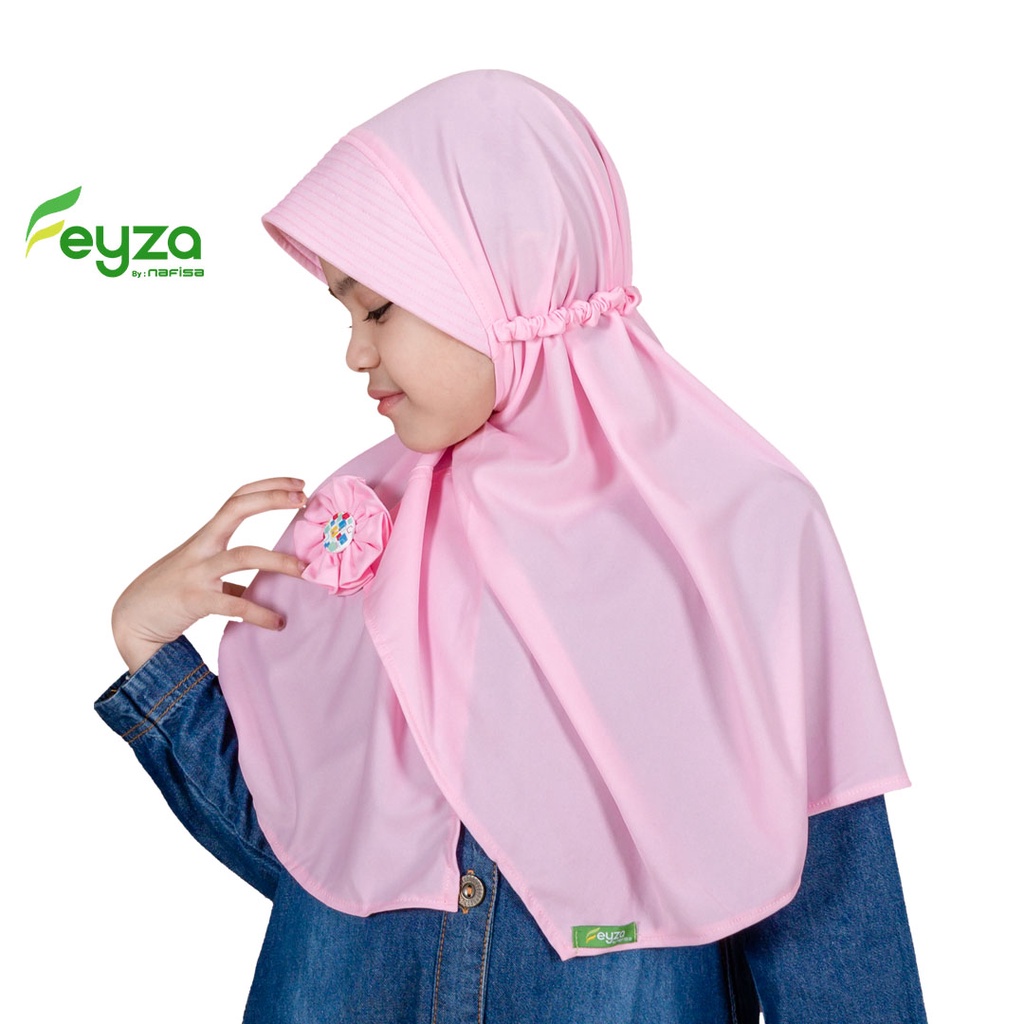 Nafisa Feyza Velika - Jilbab Instan Anak Bergo Bahan Kaos PE Usia 4-6 Tahun