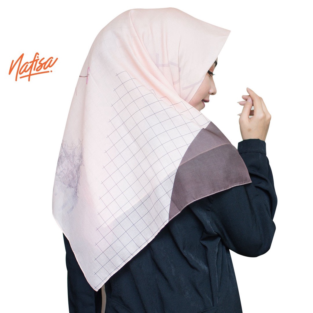 Nafisa Milea Scarf Voal Leura | Hijab Segiempat Voal Motif Premium Eksklusif