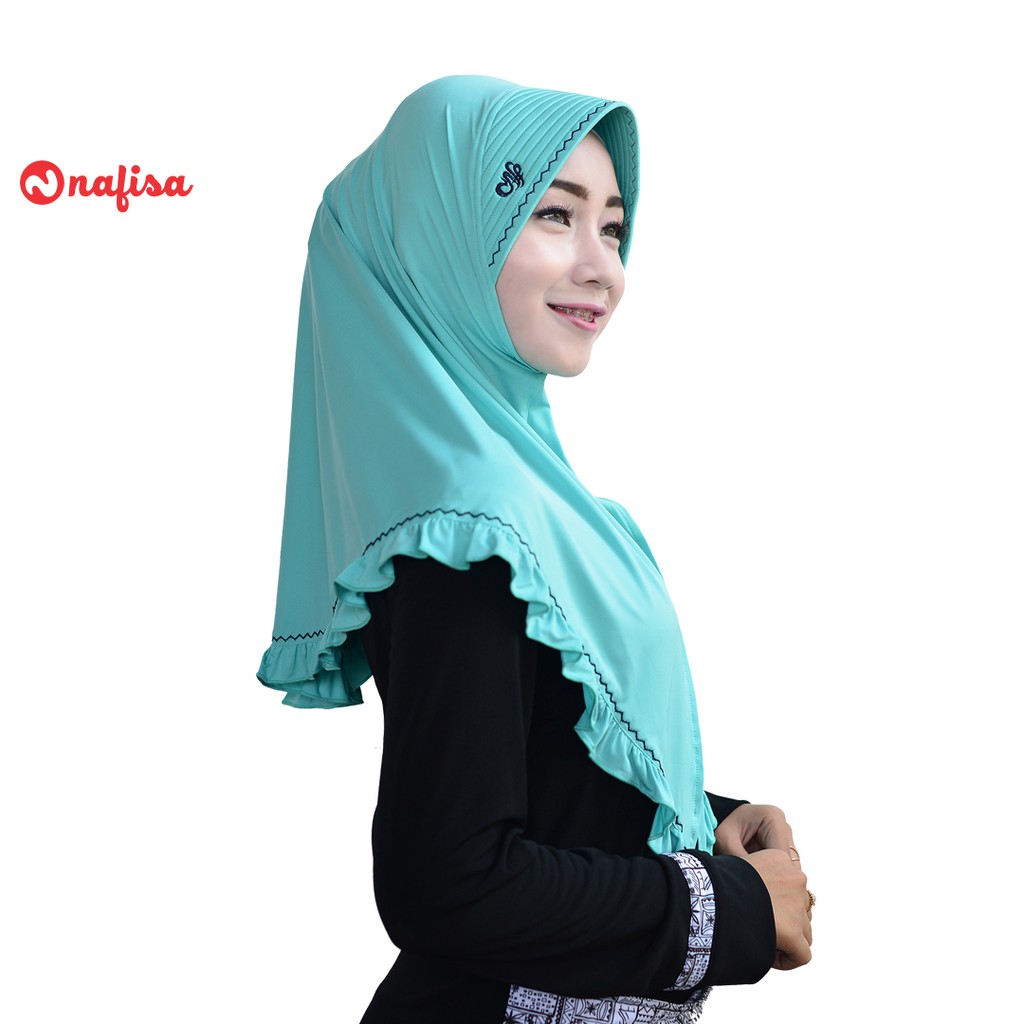 Nafisa Eliska - Kerudung Instan Belah Tengah - Jilbab Bergo Segitiga