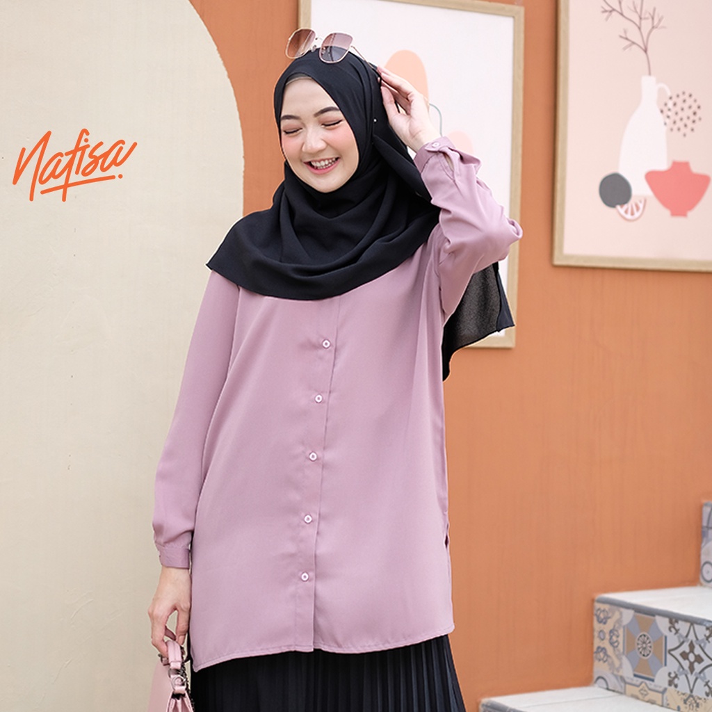 Nafisa Loria - Kemeja Atasan Muslim Wanita Size M, L, XL