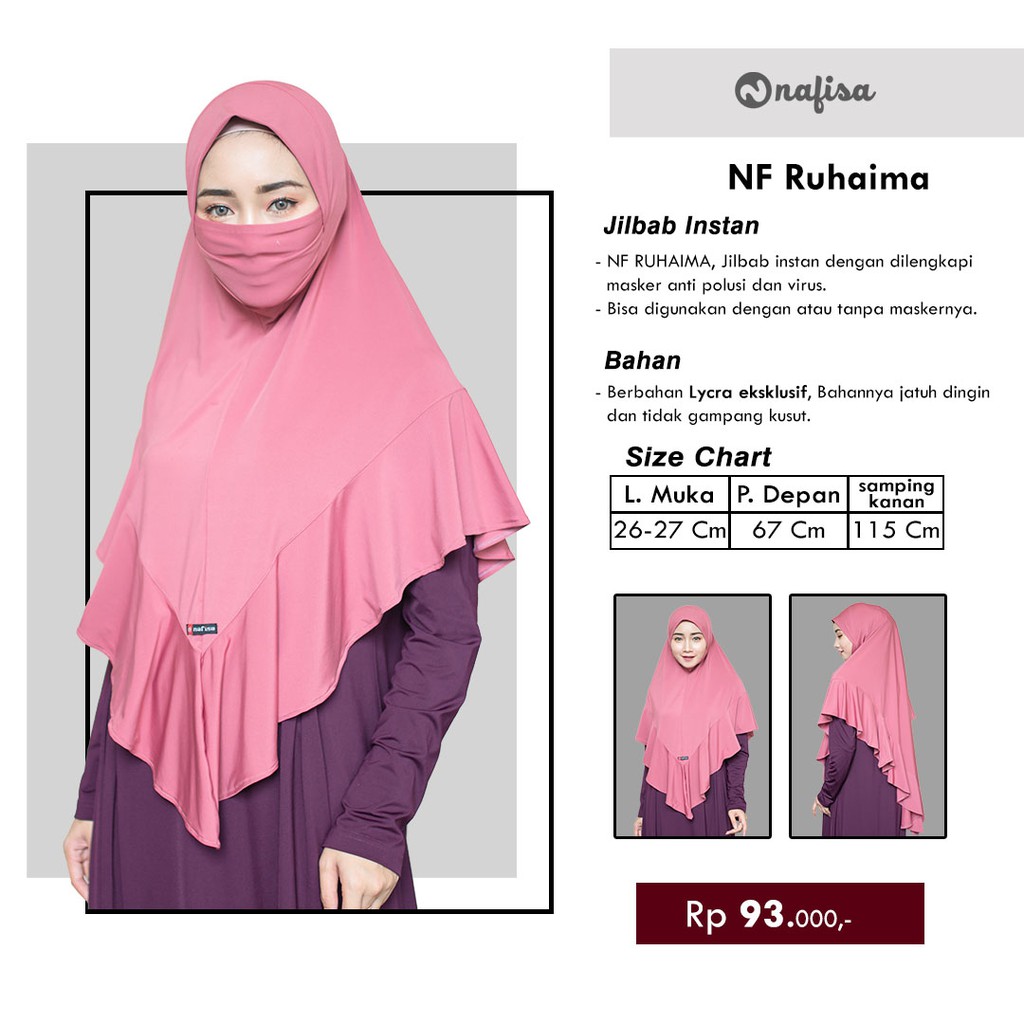 Nafisa Ruhaima | Jilbab Masker Bergo Premium | Hijab Instan Niqab