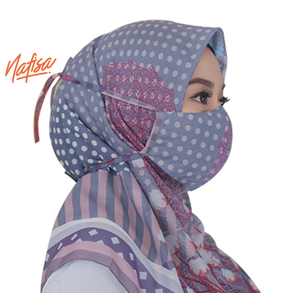 Nafisa Scarf Ayunidya - Hijab Segiempat Voal Scarf Masker Eksklusif premium