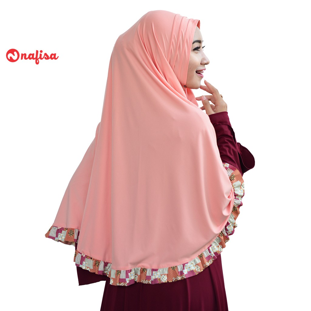 Nafisa Miranda - Kerudung Instan Tanpa Bergo - Hijab Kombinasi Motif Premium