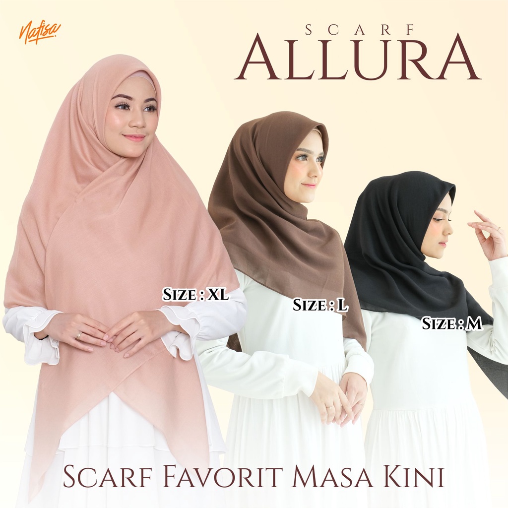 Nafisa Scarf Allura Segiempat Jumbo | Jilbab Segiempat size M, L, XL | Hijab Segiempat Syar'i