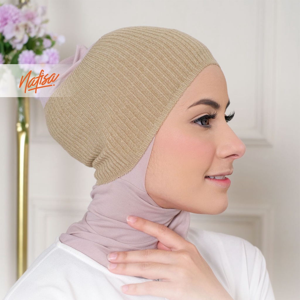 Nafisa Ciput Umi | Inner Rajut 1 Warna Anti Pusing | Ciput Jilbab Instan