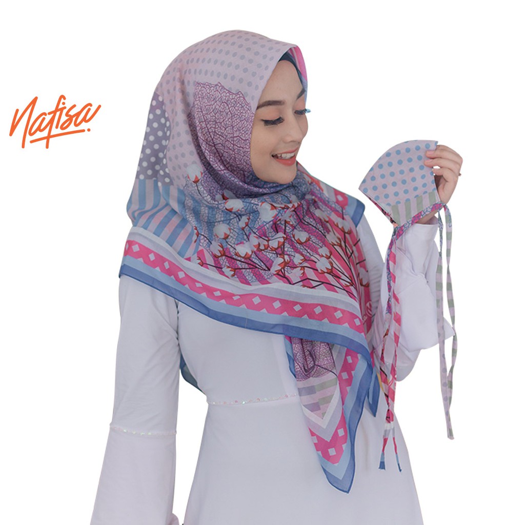Nafisa Scarf Ayunidya - Hijab Segiempat Voal Scarf Masker Eksklusif premium