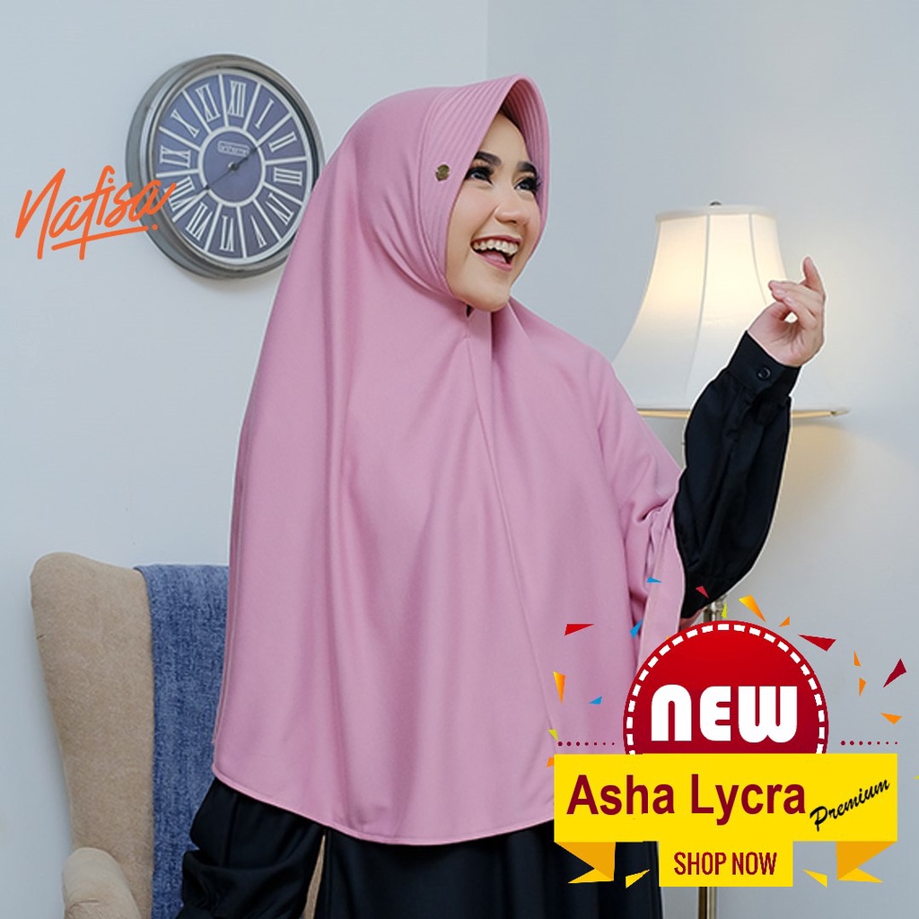 Nafisa New Asha Lycra Premium  -  Jilbab Instan Lycra Eksklusif Bergo Pet Antem