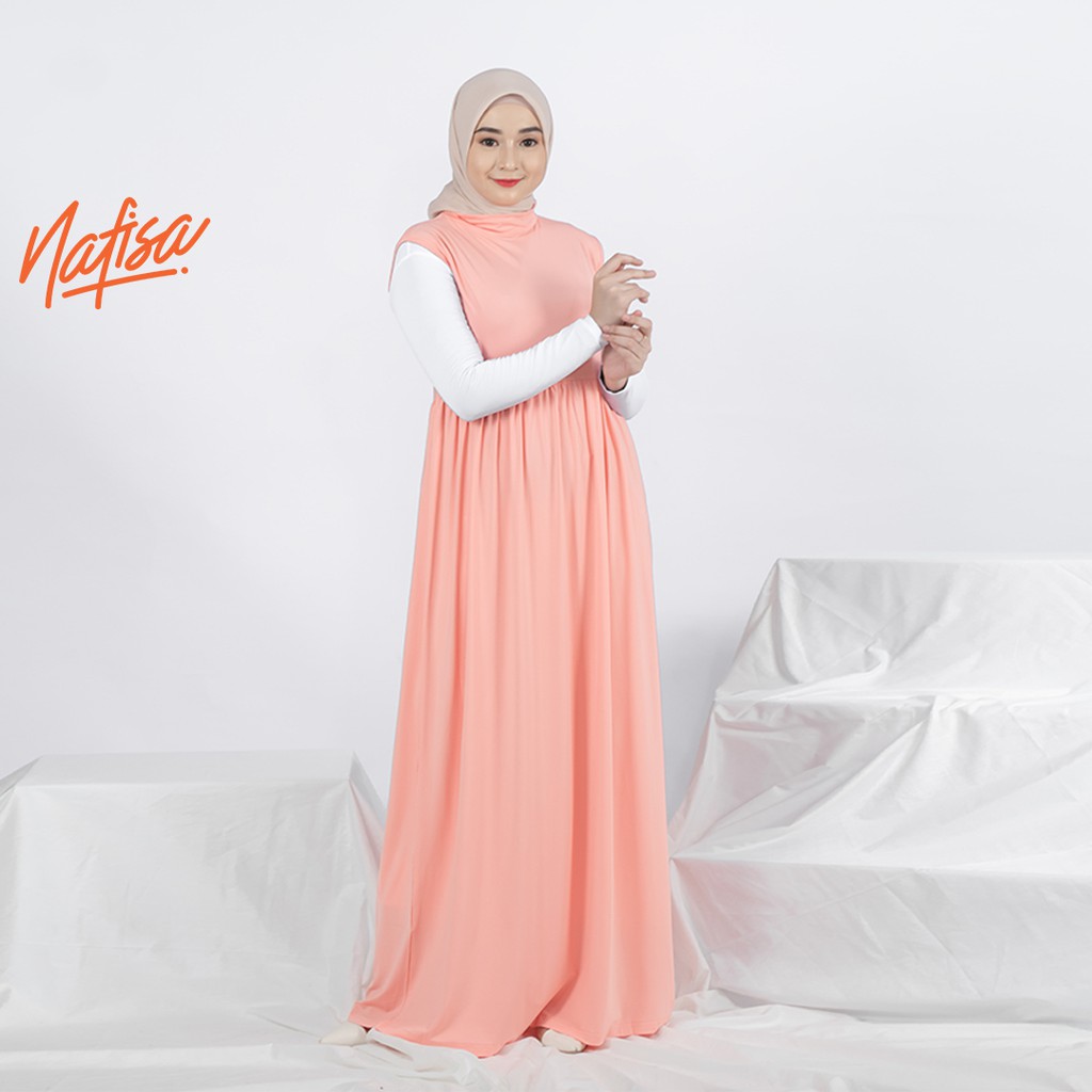 Nafisa Inner Florentina | Inner Dress Wanita Tanpa Lengan | Dalaman Gamis Manset Baju Busana muslim