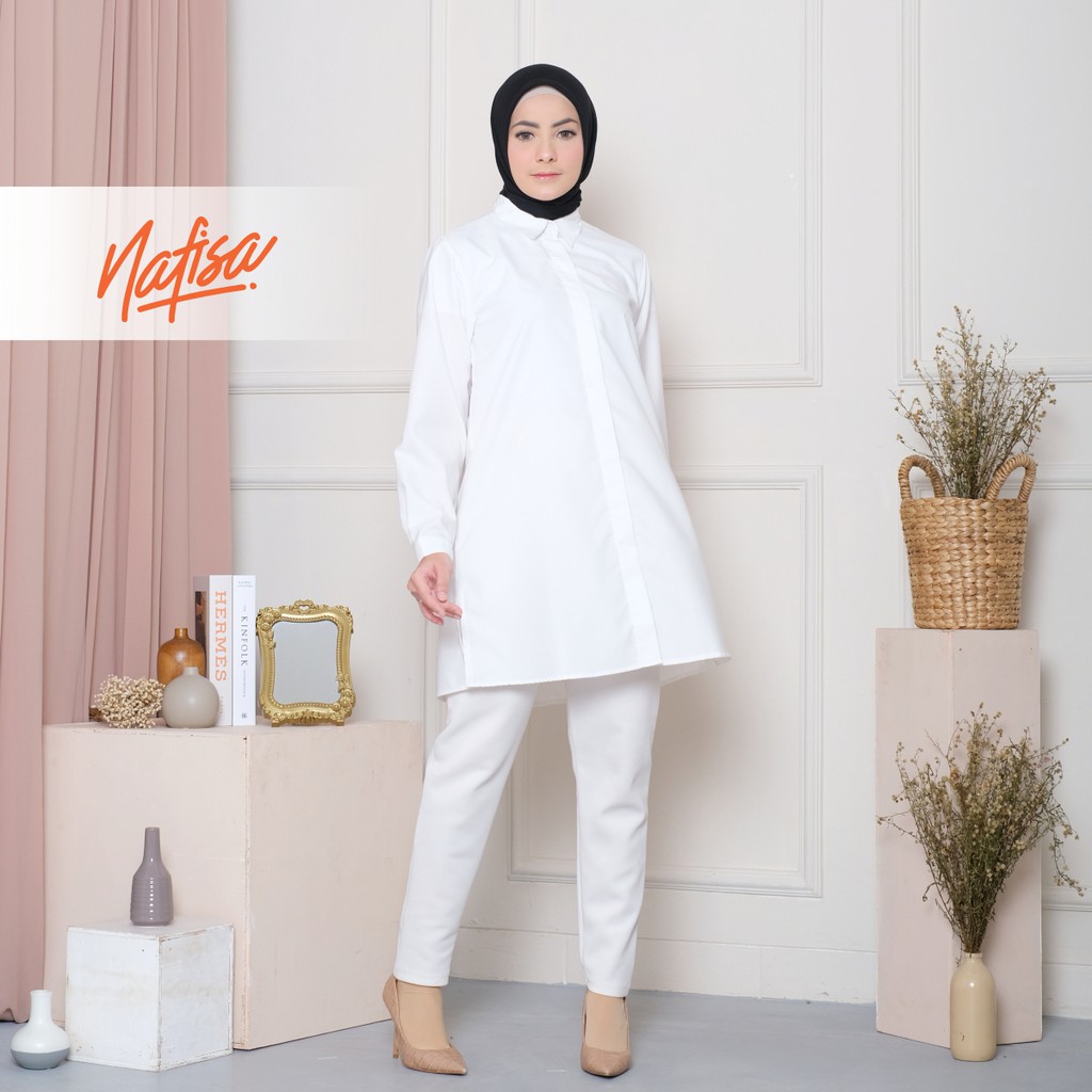 Nafisa Tunik Fleksibel Day - Kemeja Tunik Day to Day Toyobo Size Lengkap