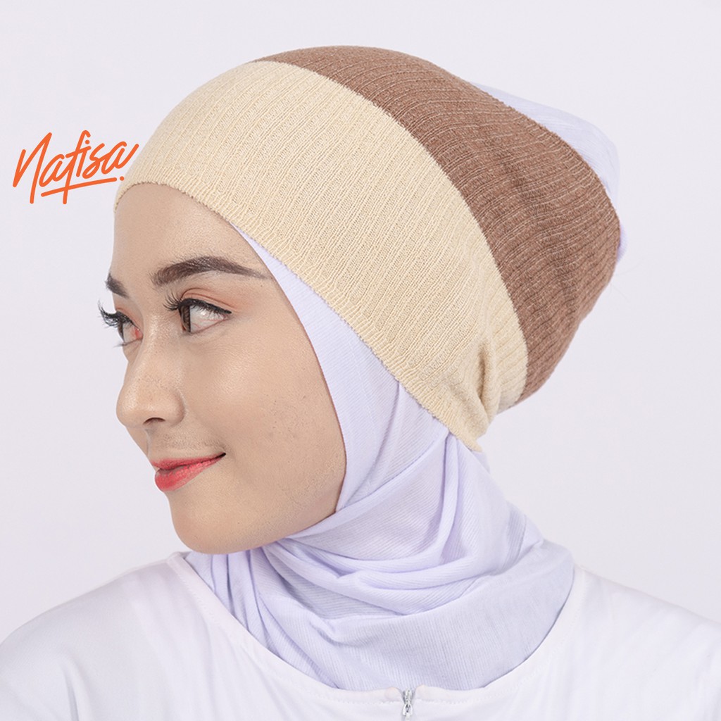 Nafisa Ciput Durnaz Henna | Inner Rajut 2 Warna Anti Pusing | Ciput Hijab Instan