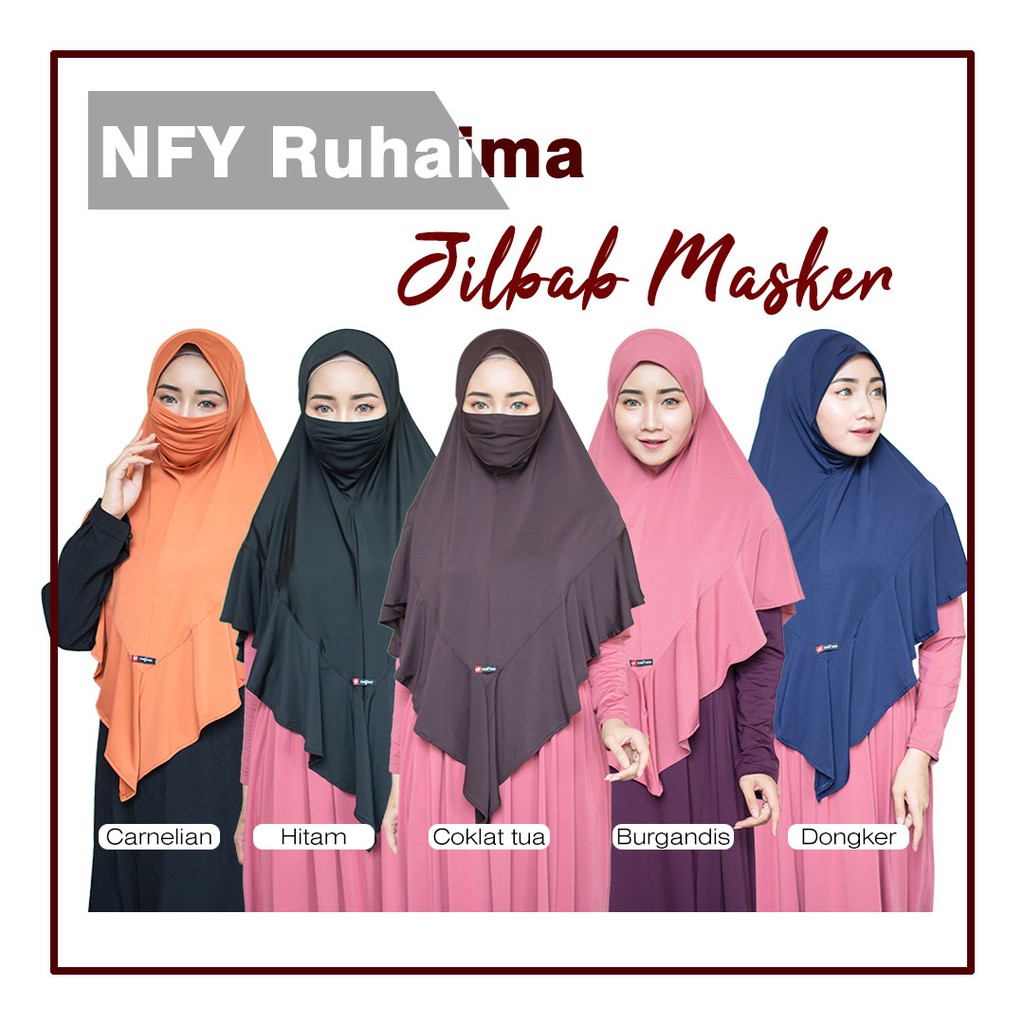 Nafisa Ruhaima | Jilbab Masker Bergo Premium | Hijab Instan Niqab