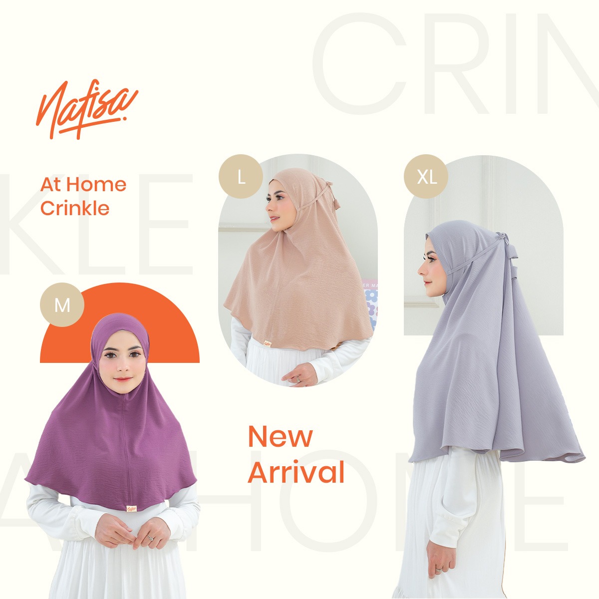 Nafisa Hijab At Home Crinkle Airflow Premium - Jilbab Bergo Maryam Crinkle
