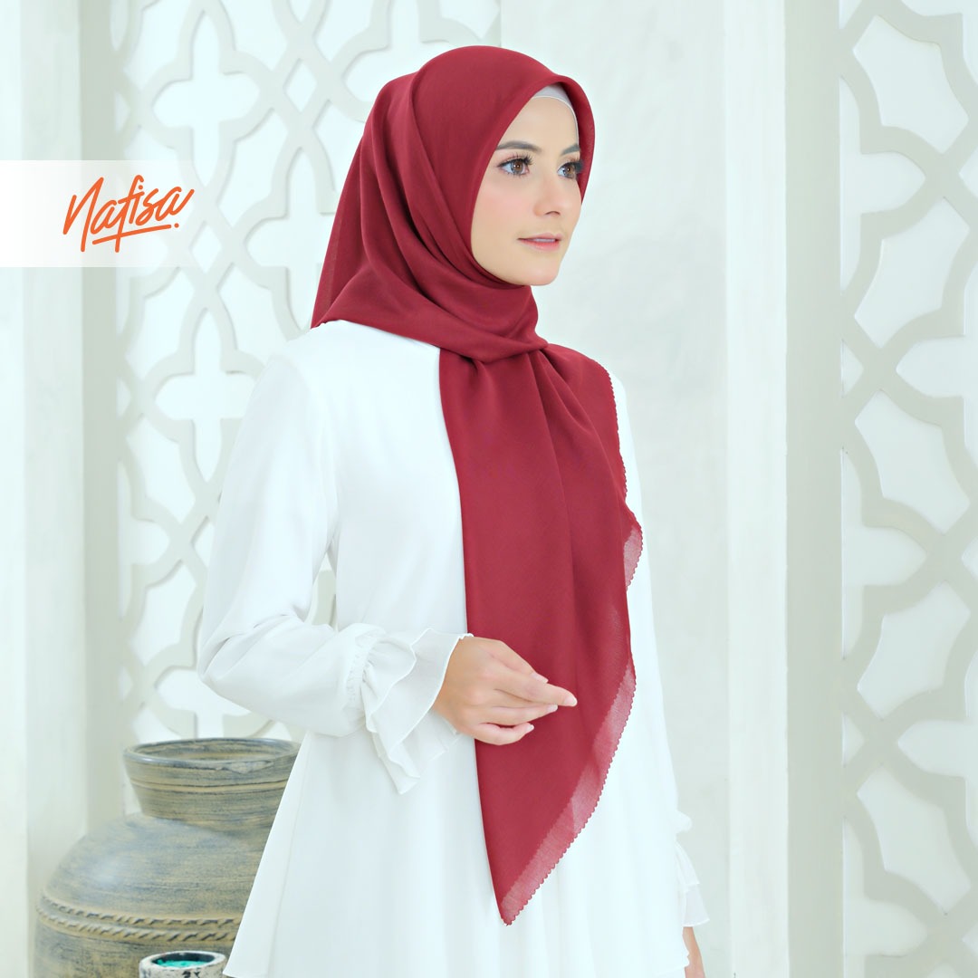 Nafisa Allura Eksklusif - Jilbab Segiempat Voal Lasercut Hijab Segiempat Lasercut