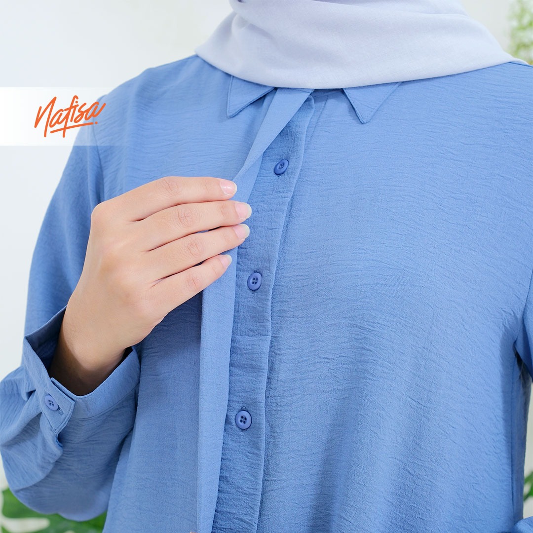 Nafisa TFD Crinkle Airflow - Kemeja Tunik Crinkle Day to Day Atasan Wanita Crinkle Airflow Premium