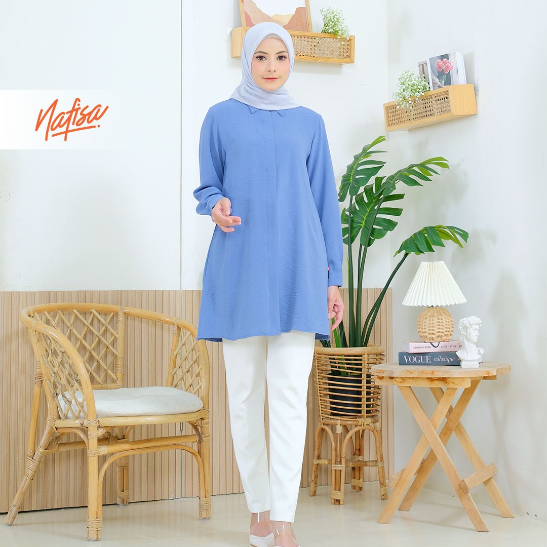Nafisa TFD Crinkle Airflow - Kemeja Tunik Crinkle Day to Day Atasan Wanita Crinkle Airflow Premium