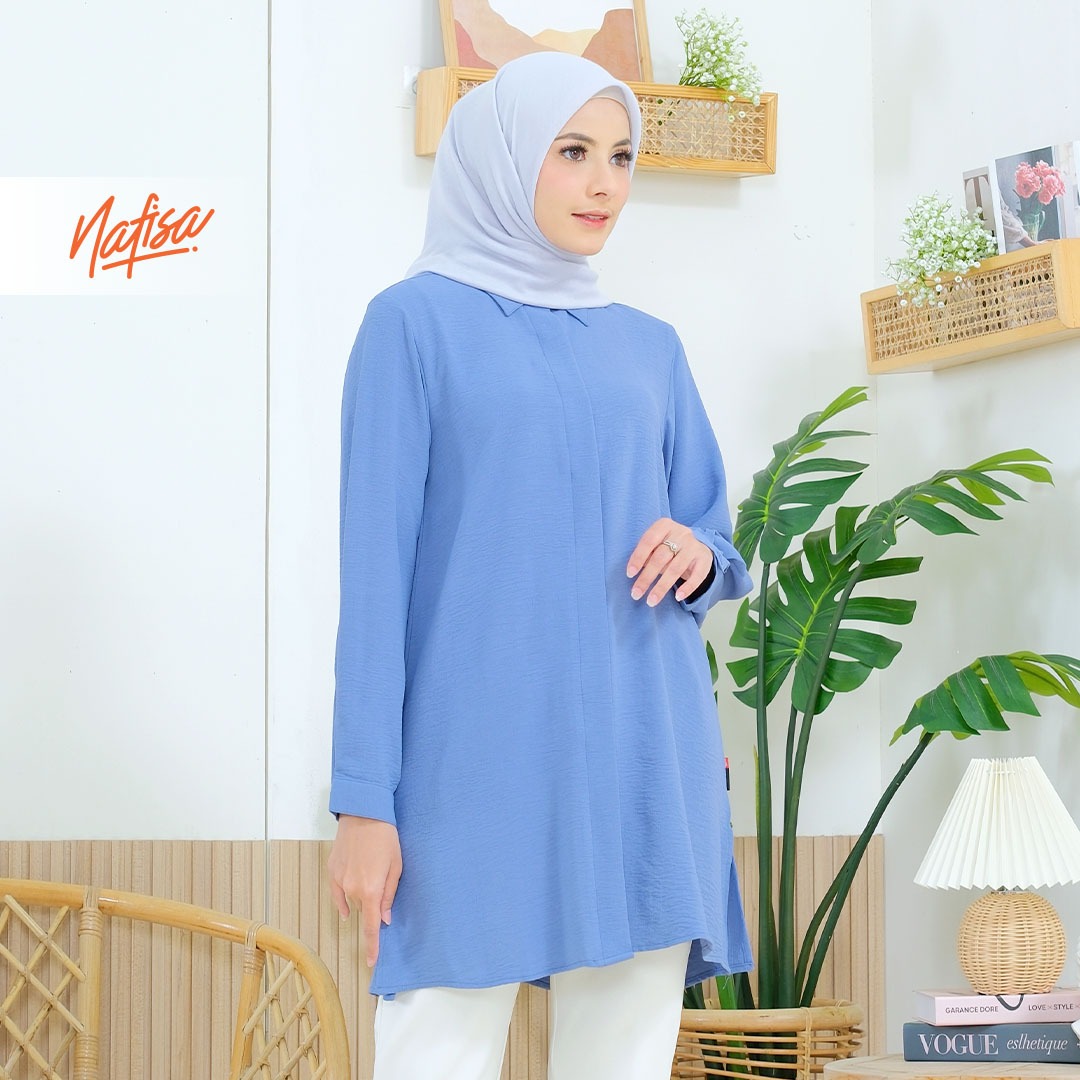 Nafisa TFD Crinkle Airflow - Kemeja Tunik Crinkle Day to Day Atasan Wanita Crinkle Airflow Premium
