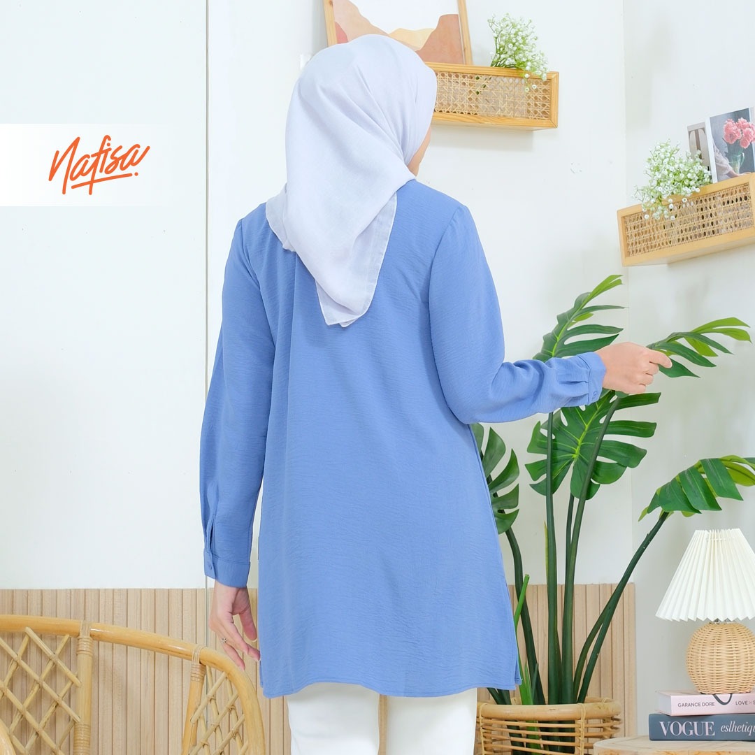 Nafisa TFD Crinkle Airflow - Kemeja Tunik Crinkle Day to Day Atasan Wanita Crinkle Airflow Premium