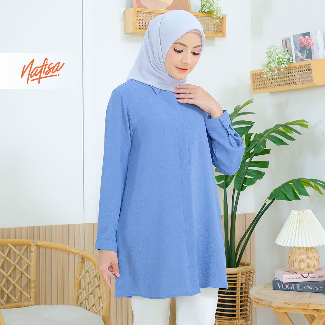 Nafisa TFD Crinkle Airflow - Kemeja Tunik Crinkle Day to Day Atasan Wanita Crinkle Airflow Premium