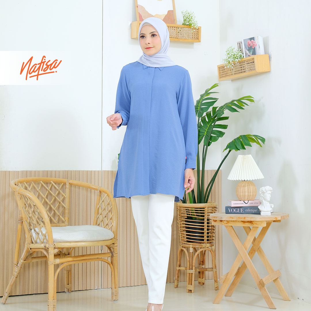 Nafisa TFD Crinkle Airflow - Kemeja Tunik Crinkle Day to Day Atasan Wanita Crinkle Airflow Premium