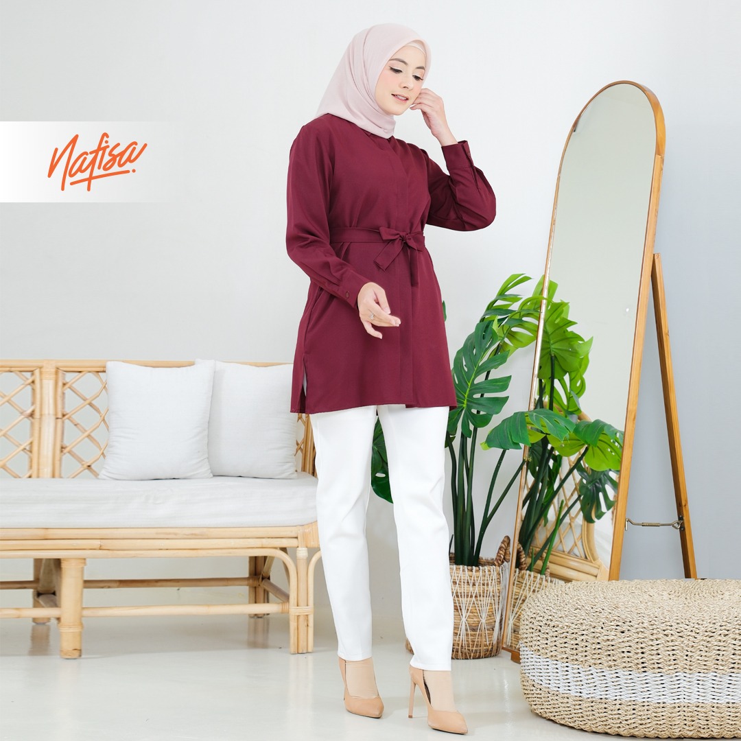 Nafisa Tunik Day Atasan Kemeja Tunik Daily Adem Size Lengkap