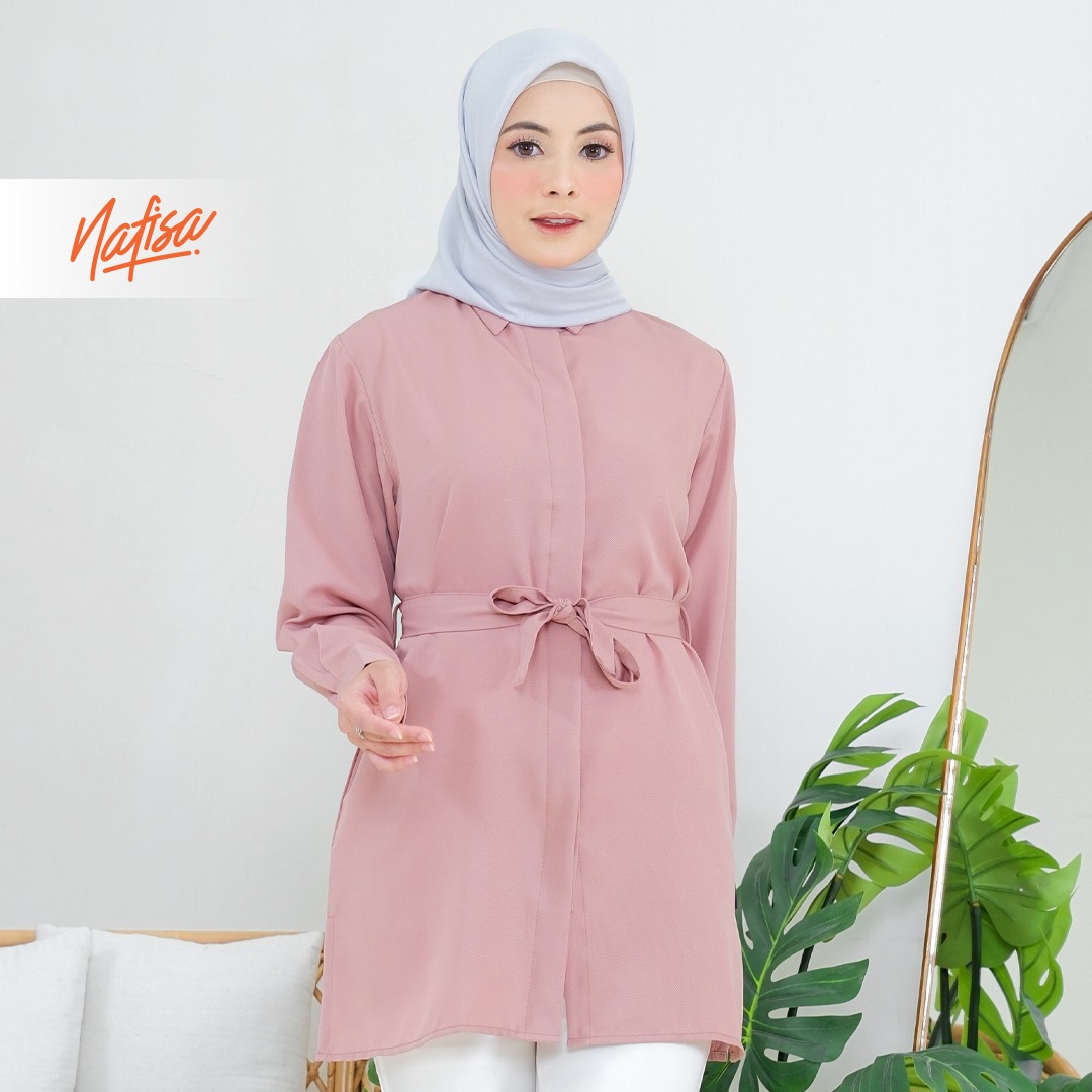 Nafisa Tunik Day Atasan Kemeja Tunik Daily Adem Size Lengkap - Softmil