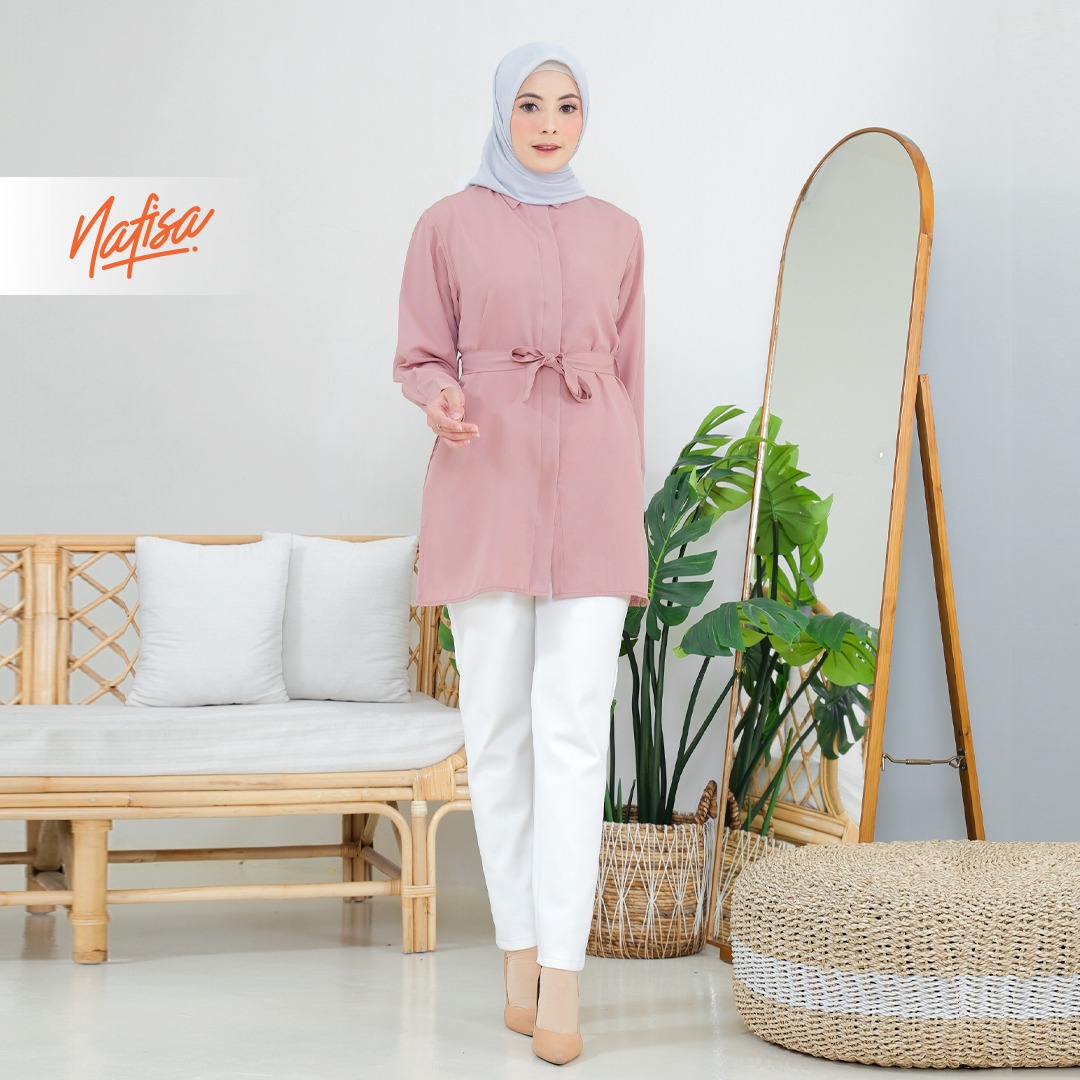 Nafisa Tunik Day Atasan Kemeja Tunik Daily Adem Size Lengkap - Softmil