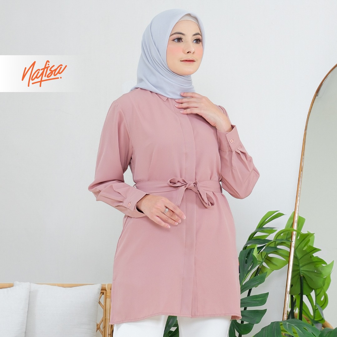 Nafisa Tunik Day Atasan Kemeja Tunik Daily Adem Size Lengkap - Softmil