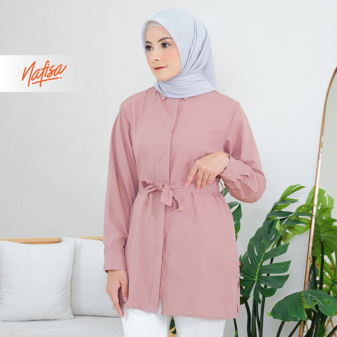 Nafisa Tunik Day Atasan Kemeja Tunik Daily Adem Size Lengkap - Softmil