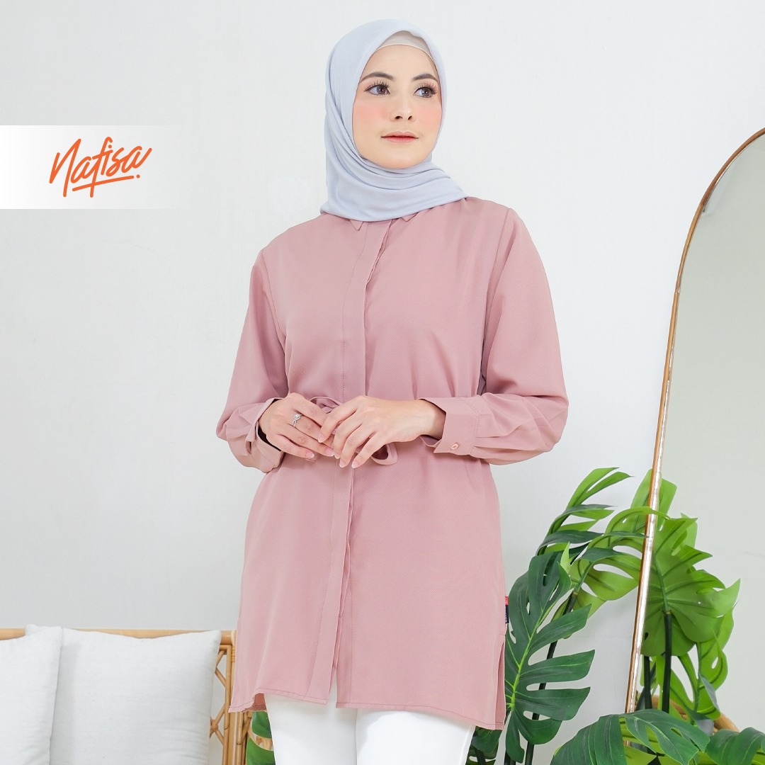 Nafisa Tunik Day Atasan Kemeja Tunik Daily Adem Size Lengkap - Softmil