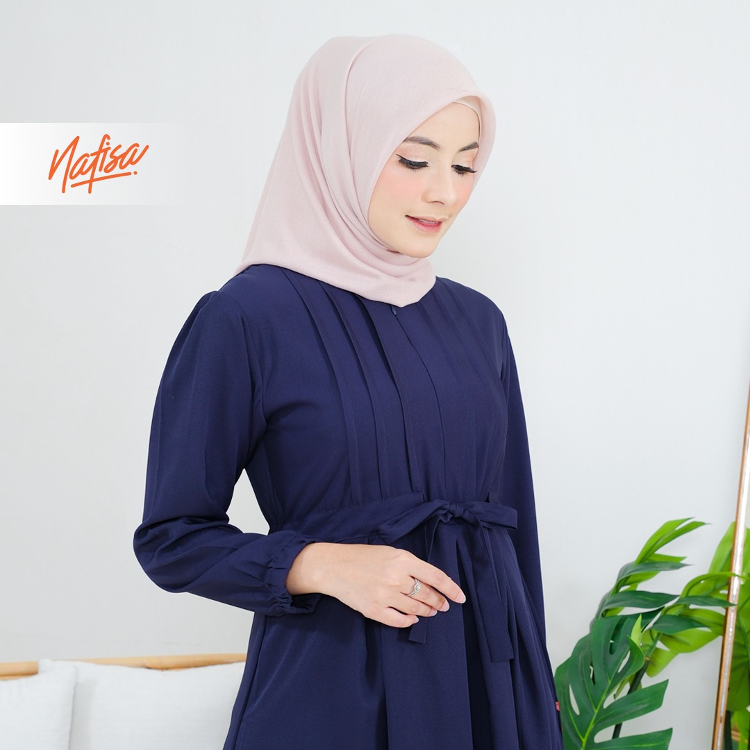 Nafisa Dress Youra Baju Gamis Wanita Lengan Panjang Kekinian