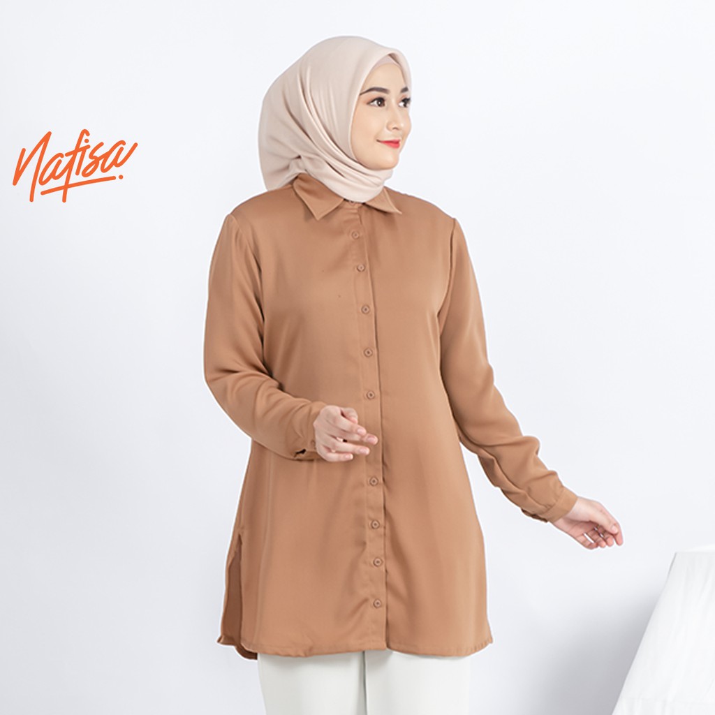 Nafisa Loria - Kemeja Atasan Muslim Wanita Size M, L, XL
