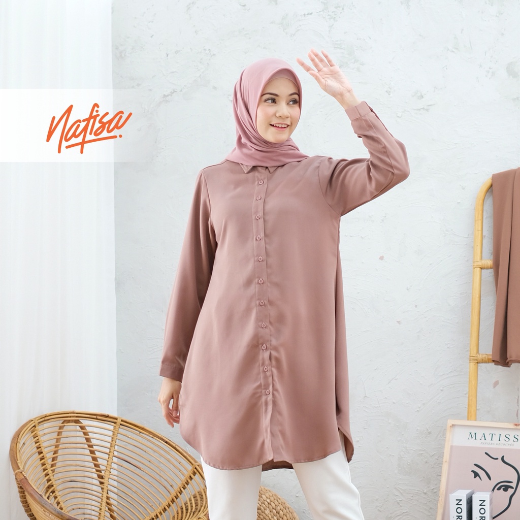 Nafisa Aeris - Tunik Wanita Casual Atasan Masa kini Ukuran Lengkap