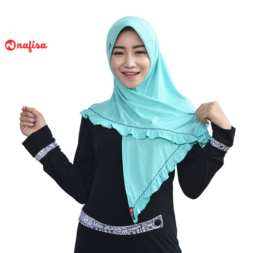 Nafisa Eliska - Kerudung Instan Belah Tengah - Jilbab Bergo Segitiga