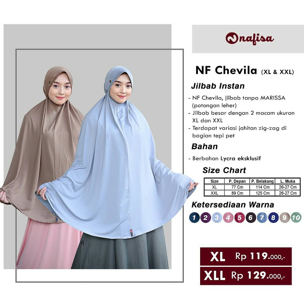 Nafisa Chevila | Jilbab Instan Hijab Bergo Syar'i | Niqab Premium