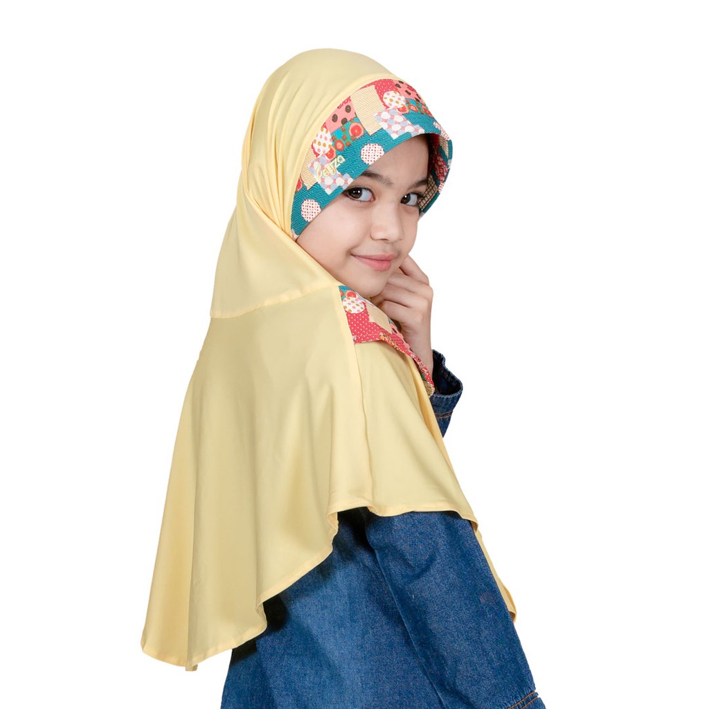 Nafisa Feyza Haruni - Jilbab Instan Anak Motif | Hijab Bergo Anak Lucu