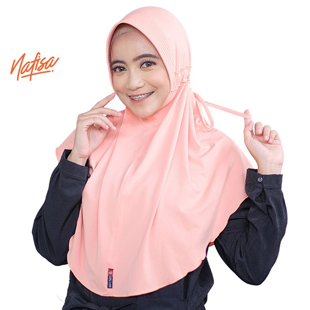 Nafisa Santai Lycra Eksklusif - Jilbab Instan Serut Bergo Size Lengkap