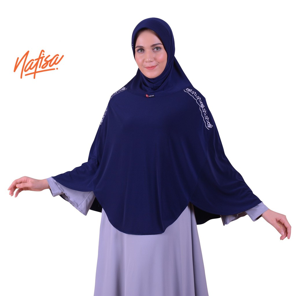 Nafisa Monika | Jilbab Instan Syar'i Bordir | Hijab Bergo Jumbo | Khimar Syar'i