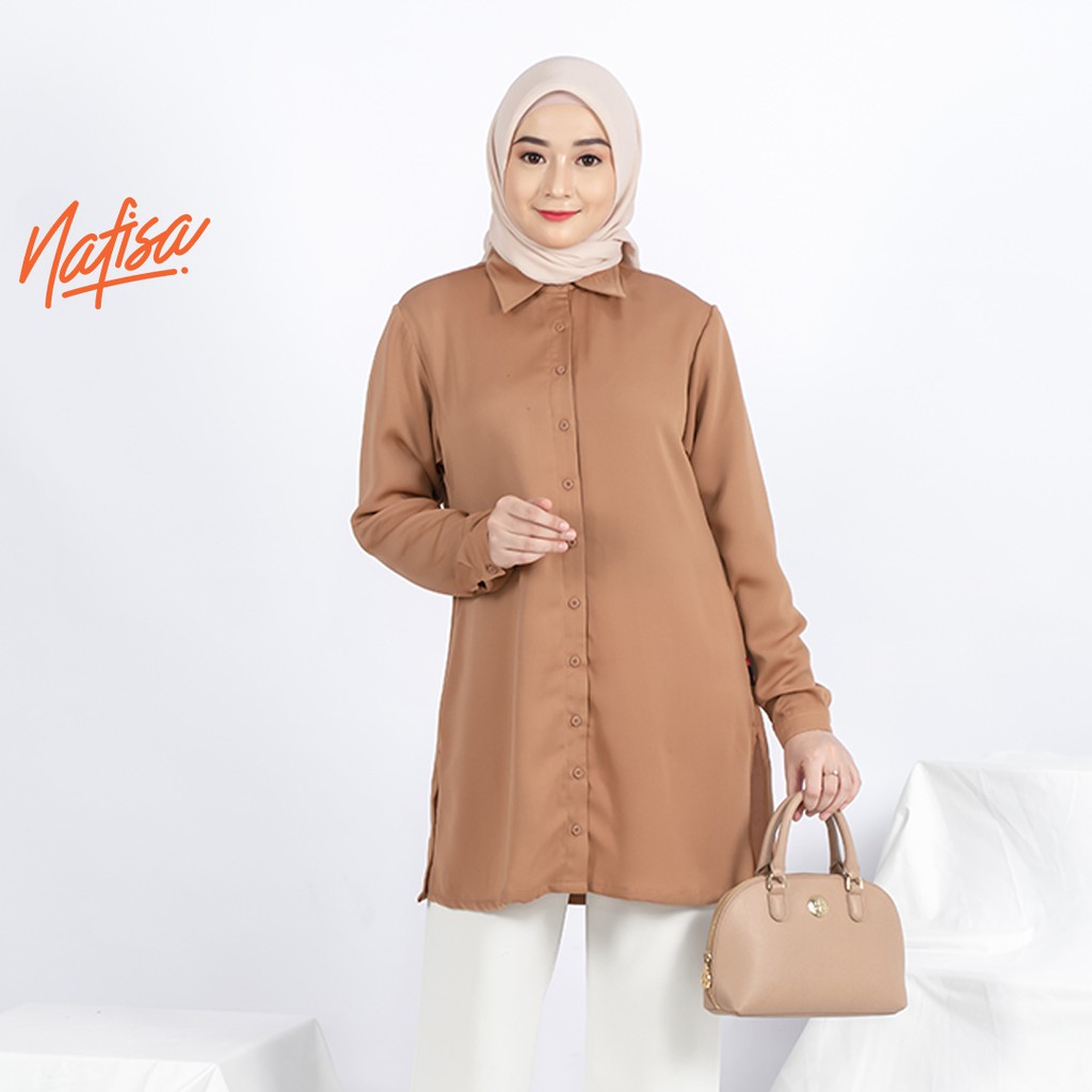 Nafisa Loria - Kemeja Atasan Muslim Wanita Size M, L, XL
