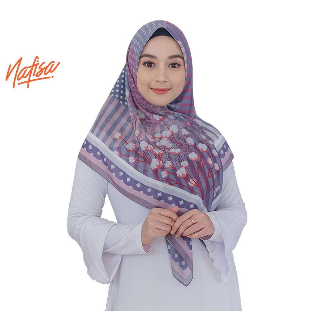 Nafisa Scarf Ayunidya - Hijab Segiempat Voal Scarf Masker Eksklusif premium