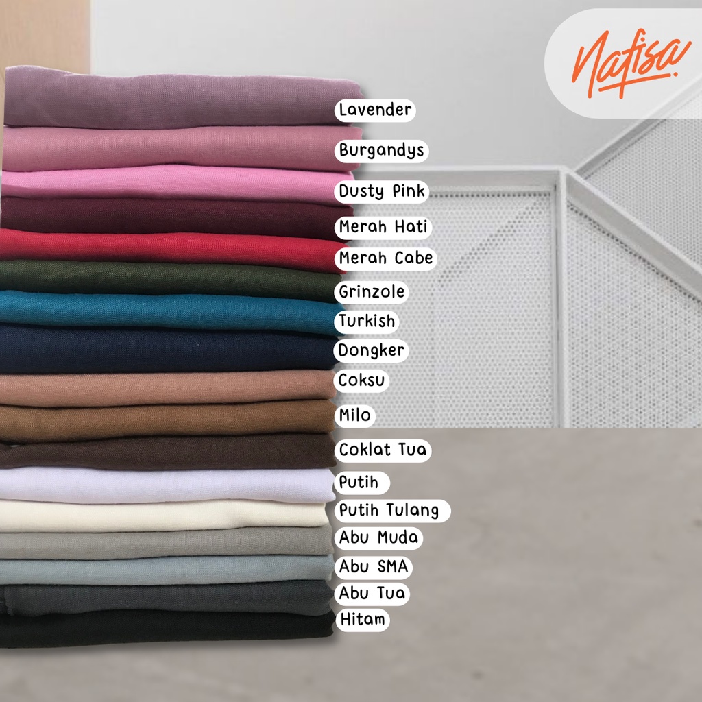 Nafisa Allura Size M Jilbab Segiempat Sekolah | Hijab Segiempat Remaja Scarf Polyester