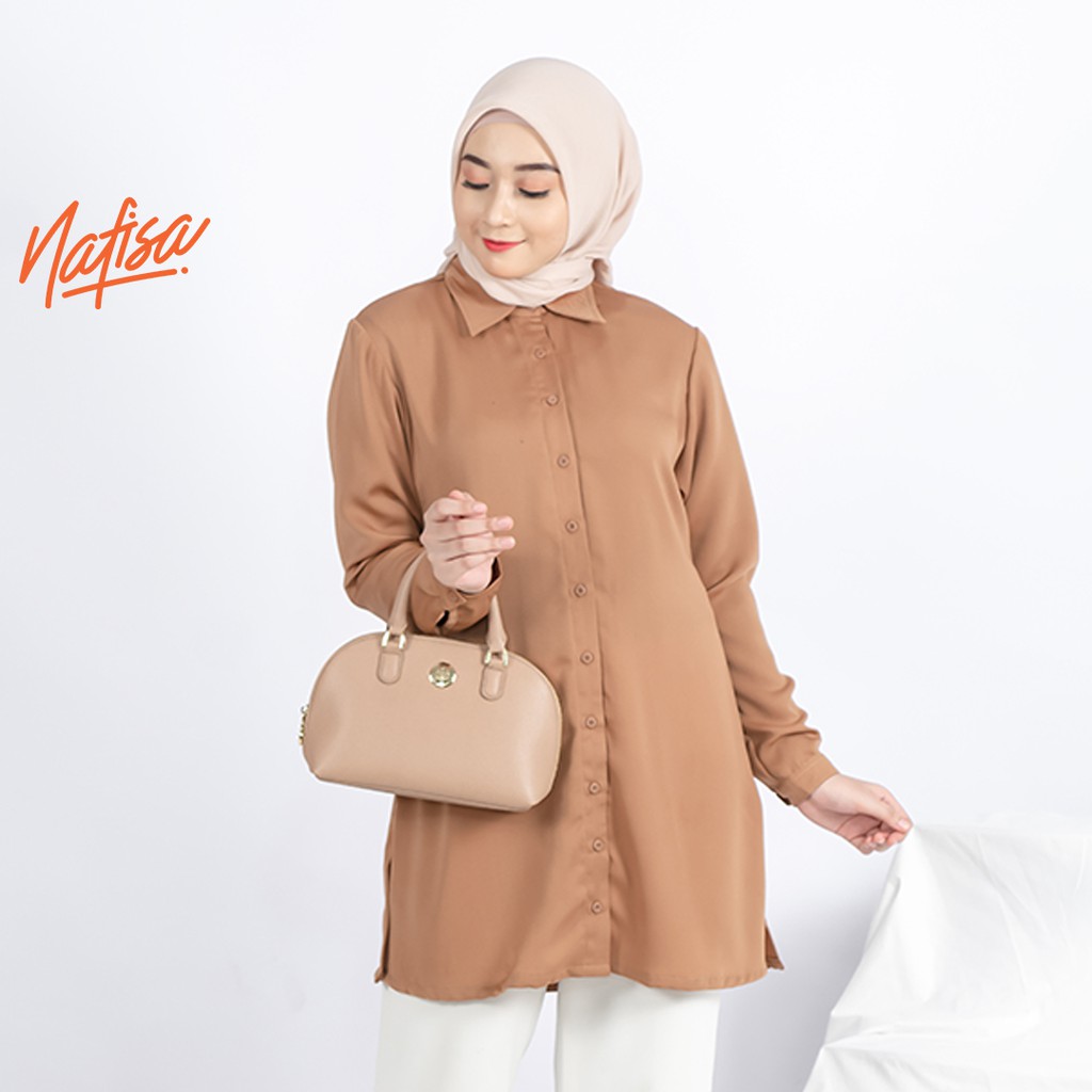 Nafisa Loria - Kemeja Atasan Muslim Wanita Size M, L, XL
