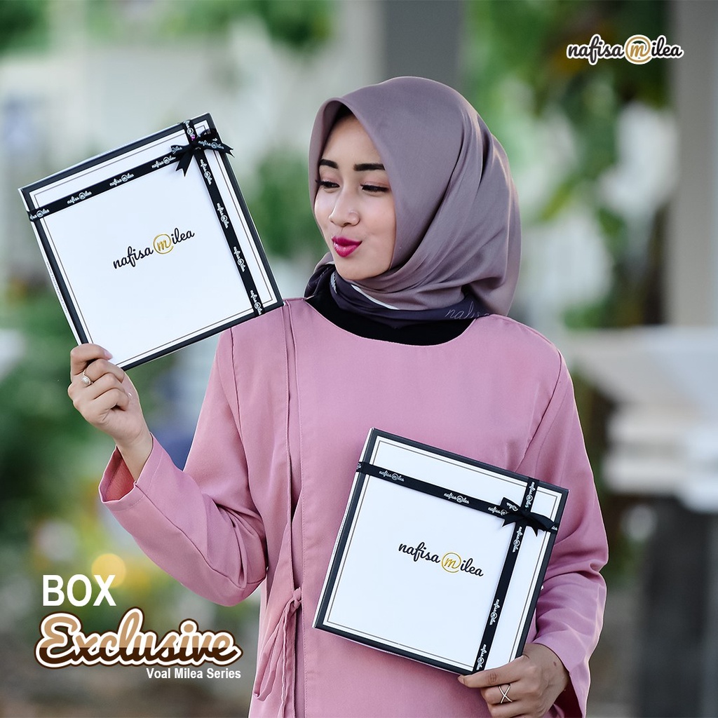 Nafisa Milea Scarf Voal Leura | Hijab Segiempat Voal Motif Premium Eksklusif
