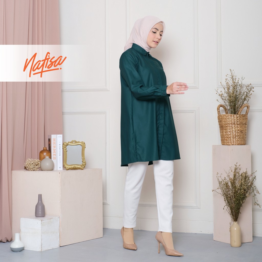 Nafisa Tunik Fleksibel Day - Kemeja Tunik Day To Day Atasan Muslim Size Lengkap - Grinflash