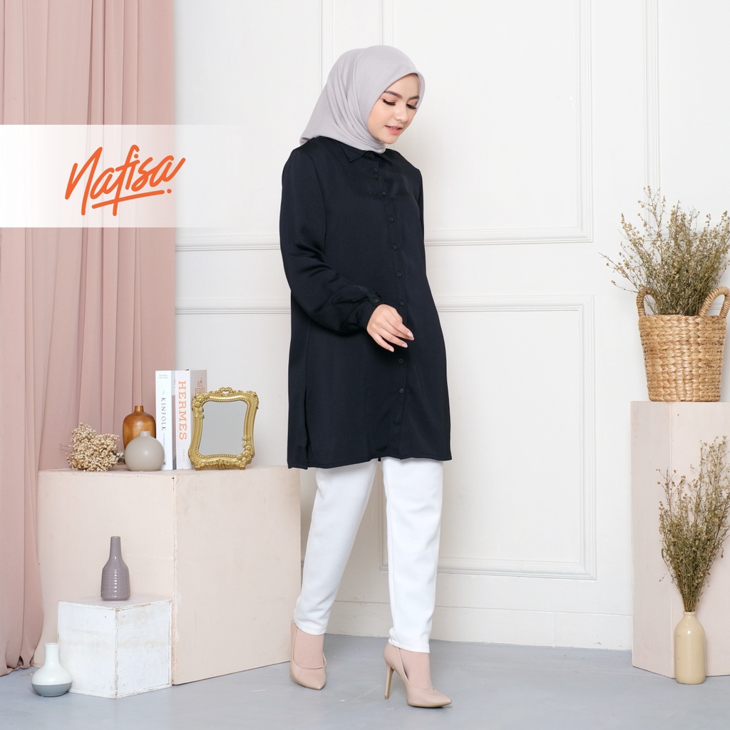 Nafisa Loria - Kemeja Atasan Muslim Wanita Size M, L, XL