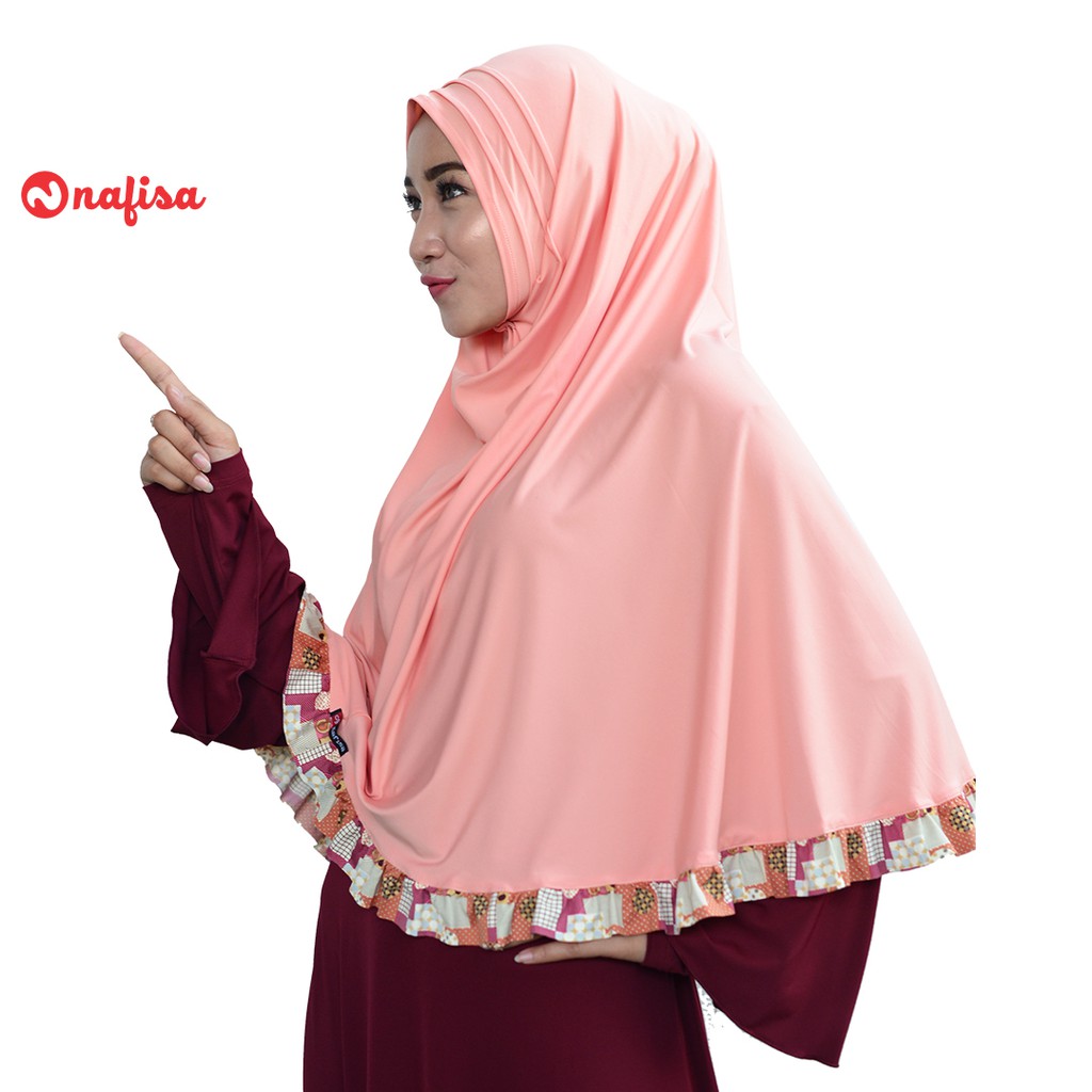 Nafisa Miranda - Kerudung Instan Tanpa Bergo - Hijab Kombinasi Motif Premium