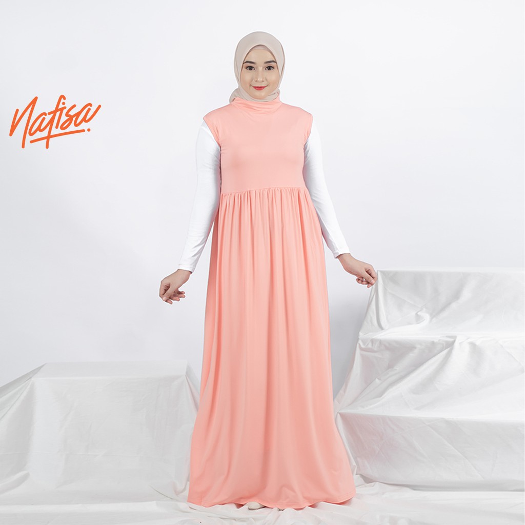 Nafisa Inner Florentina | Inner Dress Wanita Tanpa Lengan | Dalaman Gamis Manset Baju Busana muslim