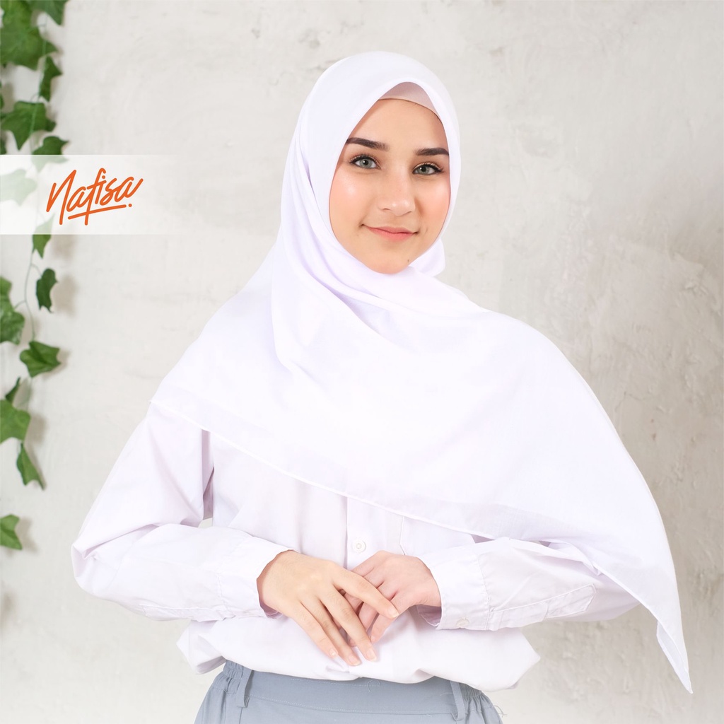 Nafisa Allura Size M Jilbab Segiempat Sekolah | Hijab Segiempat Remaja Scarf Polyester